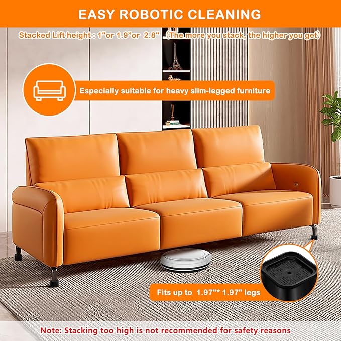 shouwuhho 18 Pack Furniture Risers Adjustable Bed Risers Heavy Duty Lifts - Image 4