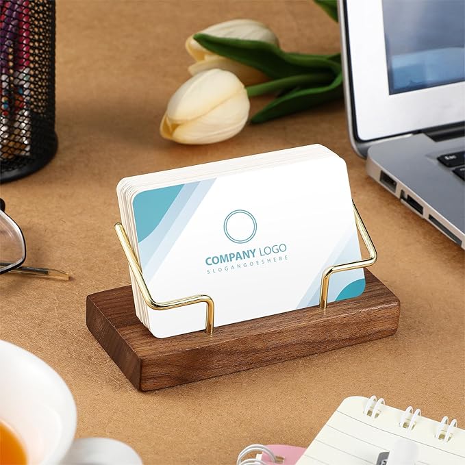 Amyhill 4 Pcs Wood Business Card Holder Display - Image 4