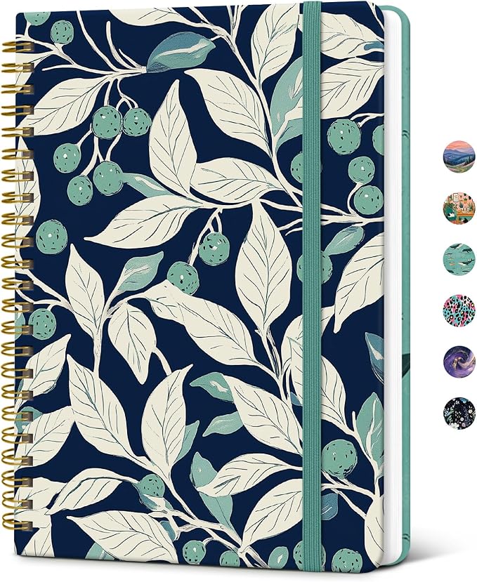 Taja Spiral Lined Journal for Women, Notebook for Work by Taja