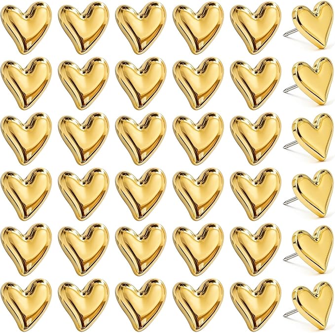 JANYUN 60 Pcs Heart Push Pins Thumb Tacks by JANYUN