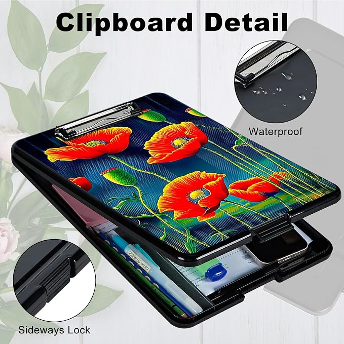 Artistic Red Flower A4 Clipboard - Image 3