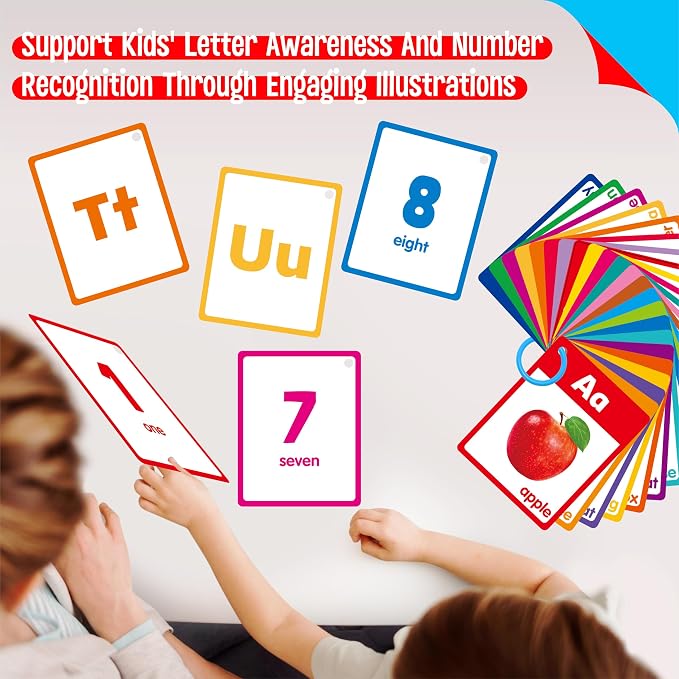 Alphabet & Number Flashcards, 36 Double-Sided Cards Uppercase & Lowercase - Image 7