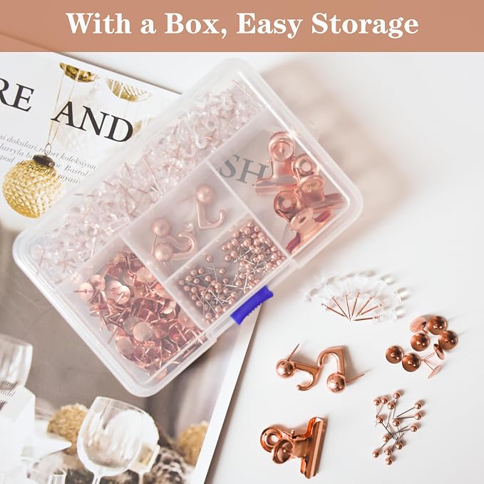 310 Piece Rose Gold Push Pin Set - Image 4