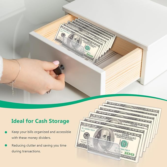 2 Packs Acrylic Mail Organizer Plastic Desk Cash Tray, 7 Section Divided Vanity - Image 5