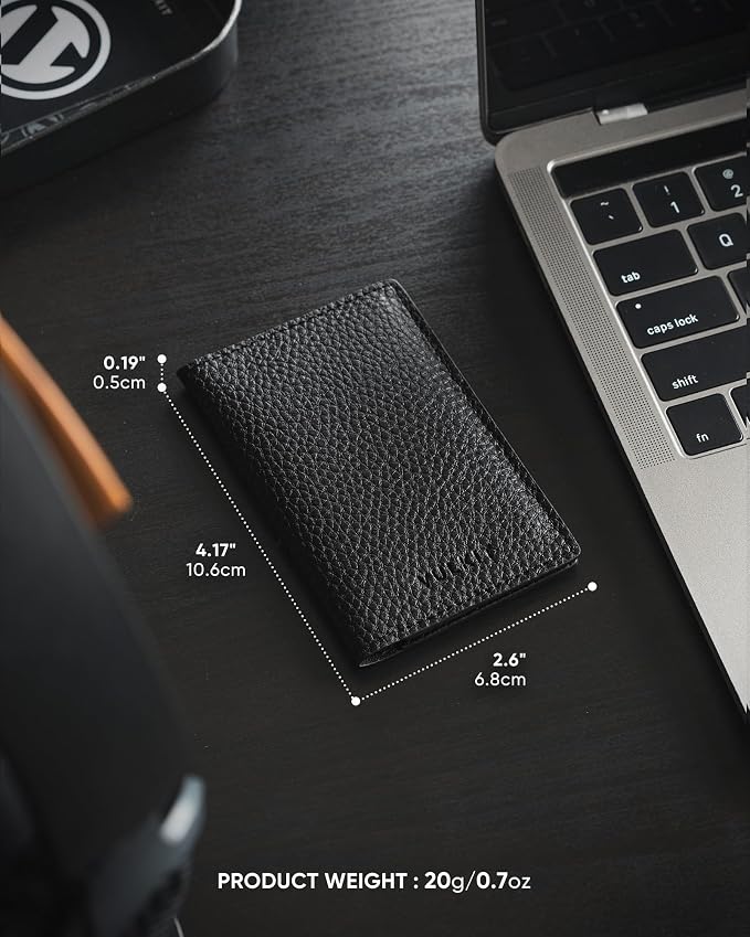 VULKIT Leather Business Card Holder 2 Sided Slim Business Name Card Organizer - Image 4