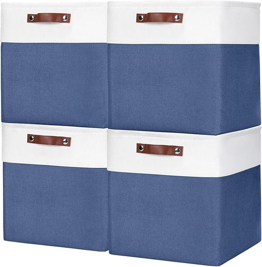 Bagnizer 13x13 Cube Storage Bins, Collapsible Fabric Storage Box, 4 Pack Closet by Bagnizer