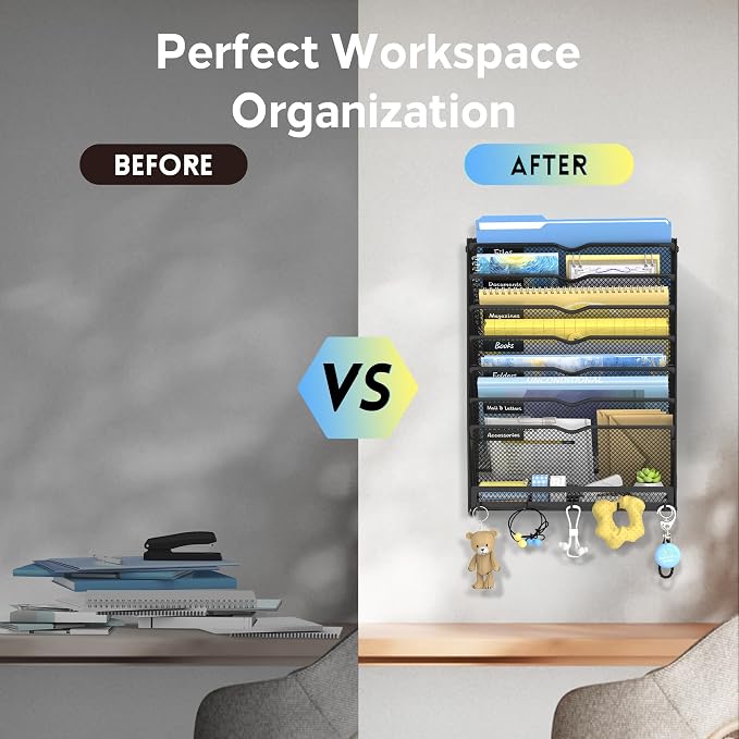 SUPEASY 8 Tier Wall File Organizer - Image 8