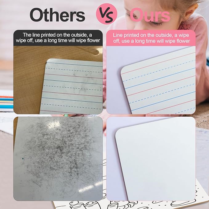 Set of 24 Dry Erase Boards, Double Sided Small Whiteboards - Image 6