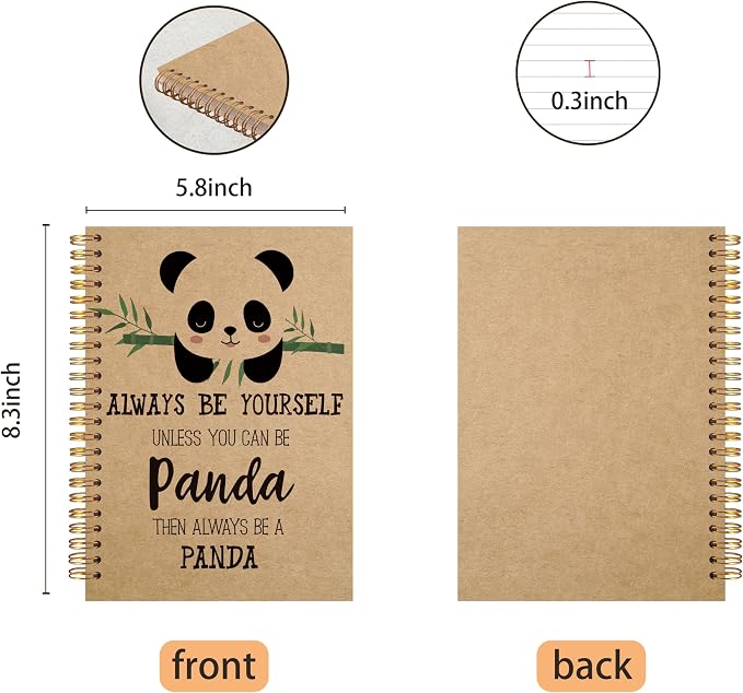 VNWEK Cute Panda Always Be Yourself Unless You Can Be a Panda Spiral Notebook - Image 5