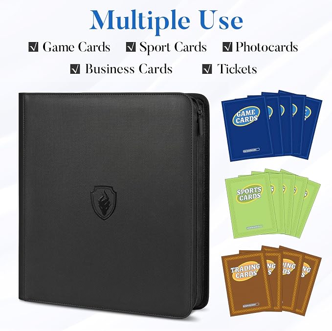 Premium Zip Card Binder 12 Pocket, Fabmaker 912 Pockets Trading Card Binder - Image 6