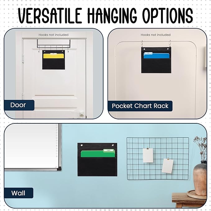 Essex Wares - 1 Pocket File Pocket Chart, and More - Wall Folder Organizer - - Image 6