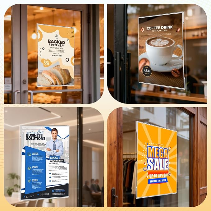 20 Pack Acrylic Sign Holder 8.5 x 11 Wall Mount, Plastic Paper Picture Acrylic - Image 9