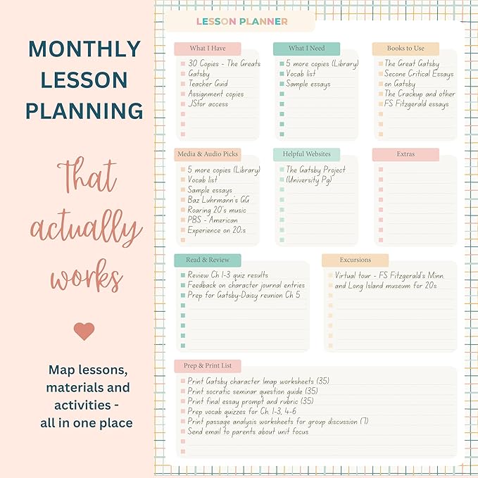 Teacher Planner 2026-2027, Horizontal Lesson Plan Book - Image 4