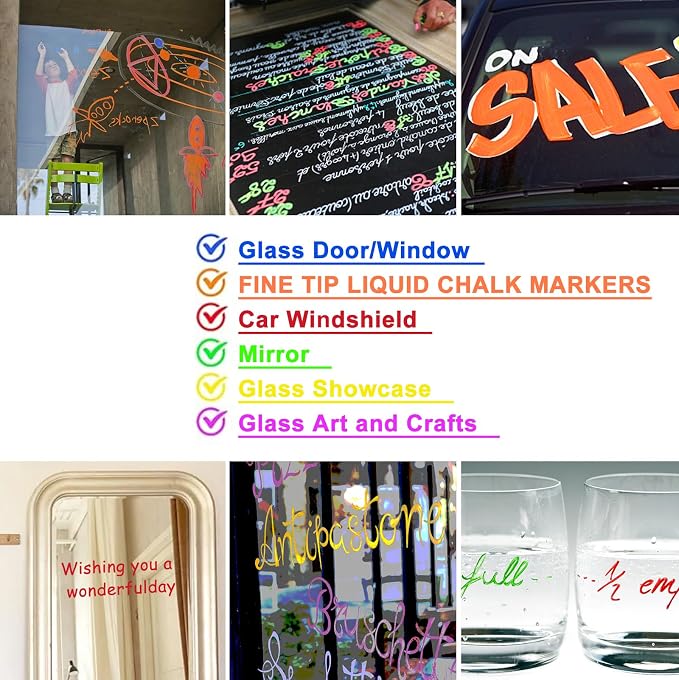 Liquid Chalk Markers for Acrylic Calendar Planning Board, Dry Erase Board - Image 7