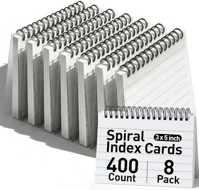 Koogel Spiral Index Cards 3x5 Ruled, Tear-Off Note Cards by KOOGEL