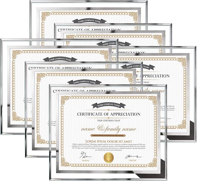 Hoikwo 8.5 by 11 Picture Frames, 6 Pack 8.5x11 Glass Picture Frames – by Hoikwo