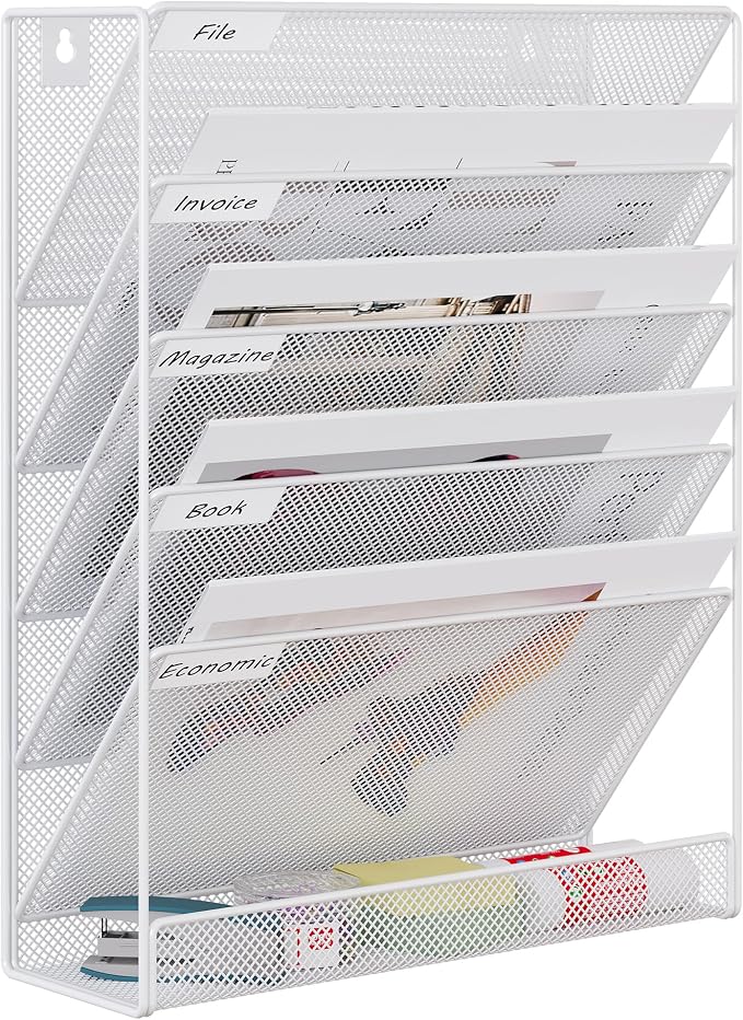 EasyPAG 5 Tier Wall File Holder, Mesh Hanging Folder Organizer by EasyPAG