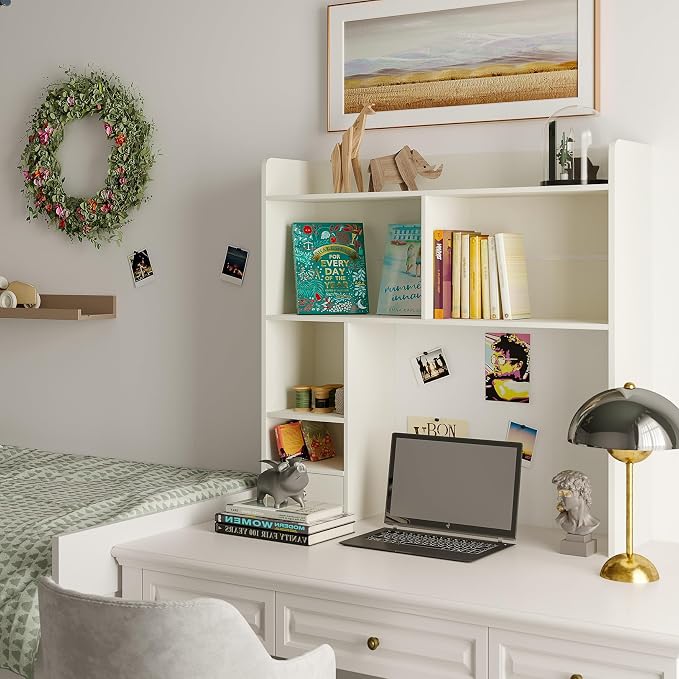 ChooChoo Desktop Bookshelf, 36.4" Tall Countertop Desk Hutch - Image 4