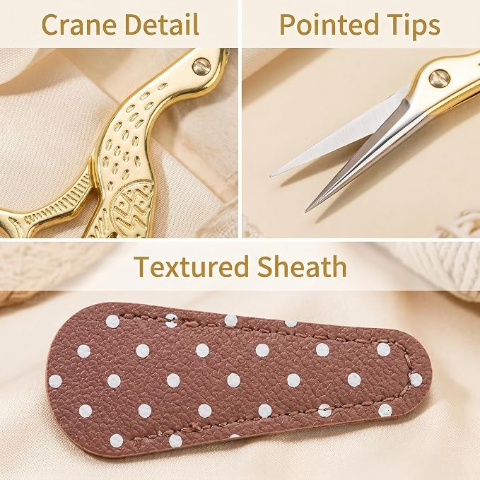 BIHRTC 3.6inch Little Embroidery Scissors Sharp Stainless Steel Tip Cross - Image 4