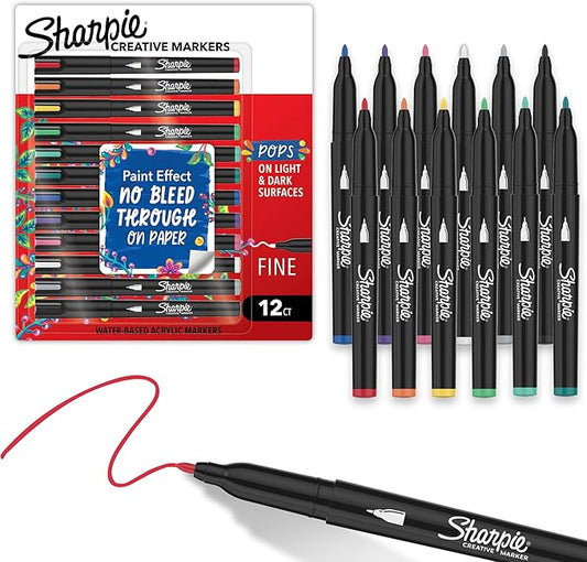 Sharpie Creative Markers, Water-Based Acrylic Paint Markers, Fine Tip by Unknown