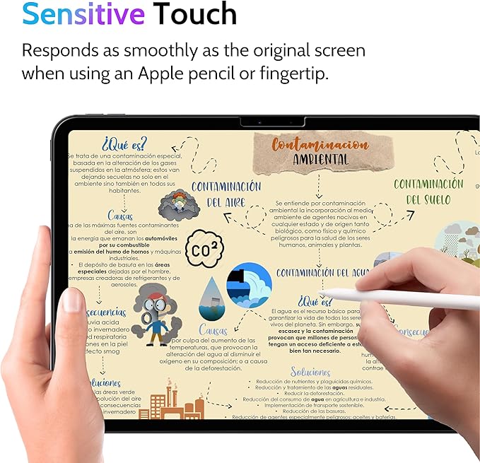 Peslv Privacy Screen Protector for iPad Pro 13 Inch M4/M5, Anti Glare Blue - Image 3
