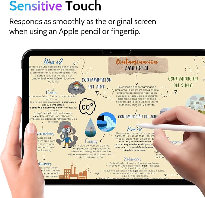Peslv Privacy Screen Protector for iPad Air 13 Inch, Anti Glare Blue Light Spy - Image 3