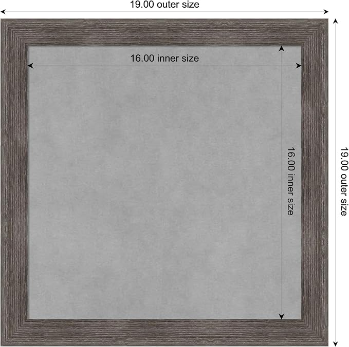 Amanti Art Grey Framed Magnetic Board 19x19 Small Vision Board - Image 3