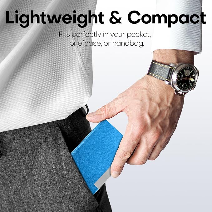 Padike Business Card Holder, Business Card Case Professional PU Leather & - Image 7