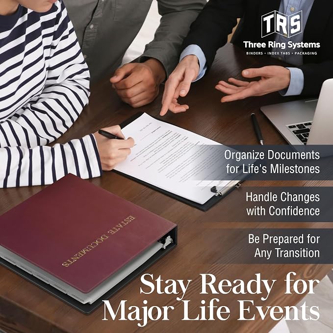 TRS Estate Planning Binder Kit – Pre-Labeled Tabs, Sheet Protectors | 1.5" - Image 5
