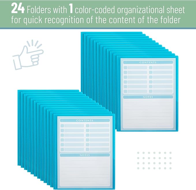 Mr. Pen- Plastic Folders with Pockets and Prongs, 24 Pack, Letter Size | Blue - Image 6