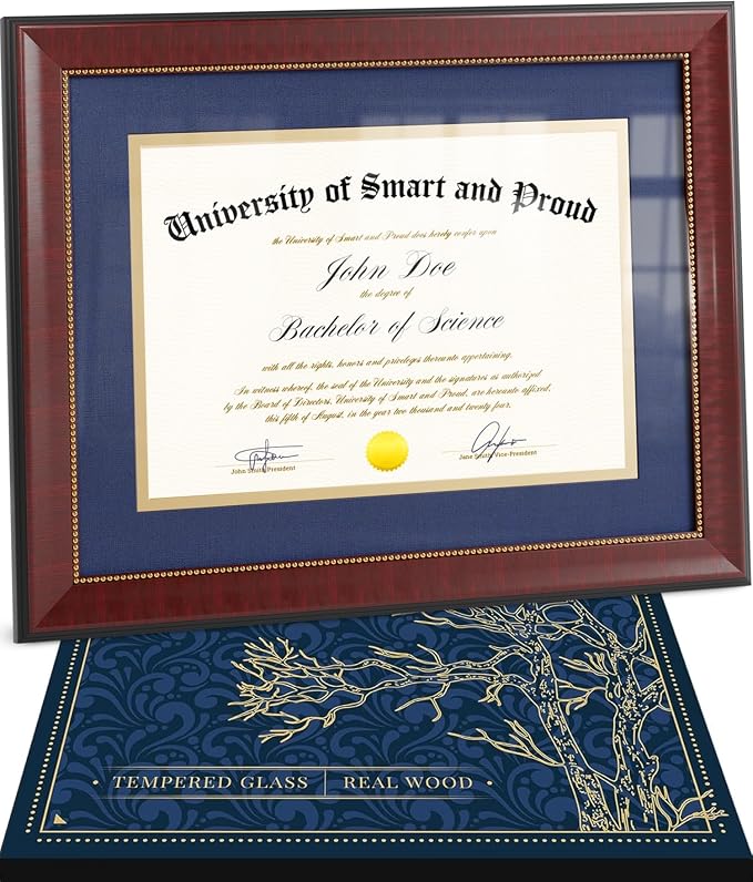 Wooden College Diploma Frame 8.5 x 11 by SmartandProud