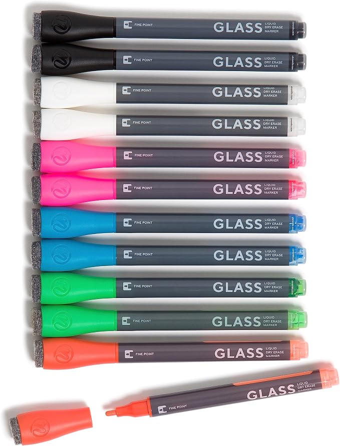 U Brands Fine Tip Liquid Glass Whiteboard Markers by UBrands