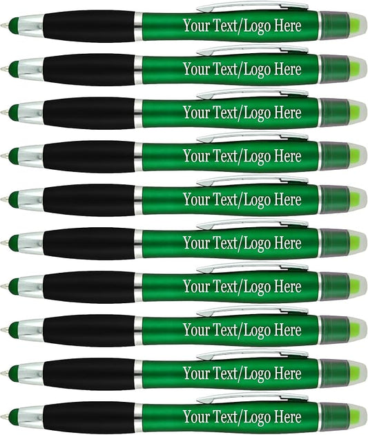 Personalized Pens with Gel Highlighter and Stylus -200 Pack Bulk-Free Imprint - by Sypen