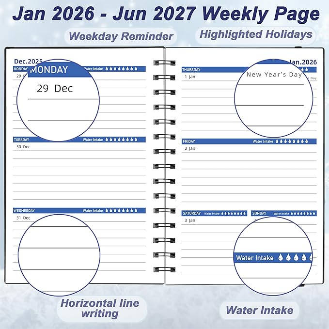 Daily Planner 2026-2027, 2026 Planner Weekly and Monthly, Jan 2026-Jun 2027 - Image 3