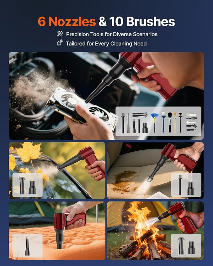 Compressed Air Duster, 000RPM Ultra-Powerful Electric Air Duster | 8000mAh - Image 6