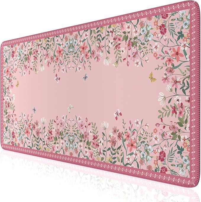 iCasso Desk Mat Pink, Long Mouse Pad by iCasso