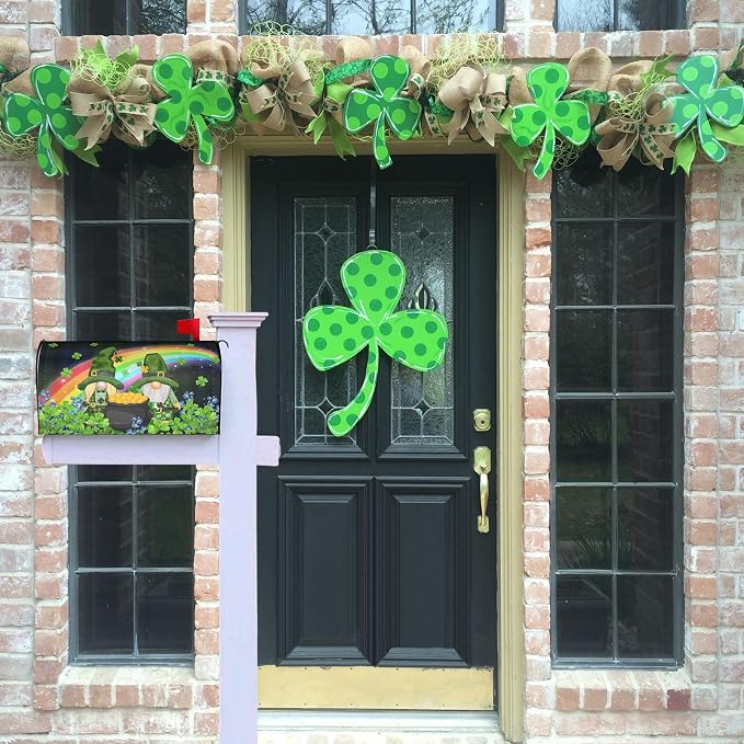 Irish St. Patrick's Day Shamrock Mailbox Cover, 25.5 X 21 Wrap Case Decorative - Image 2