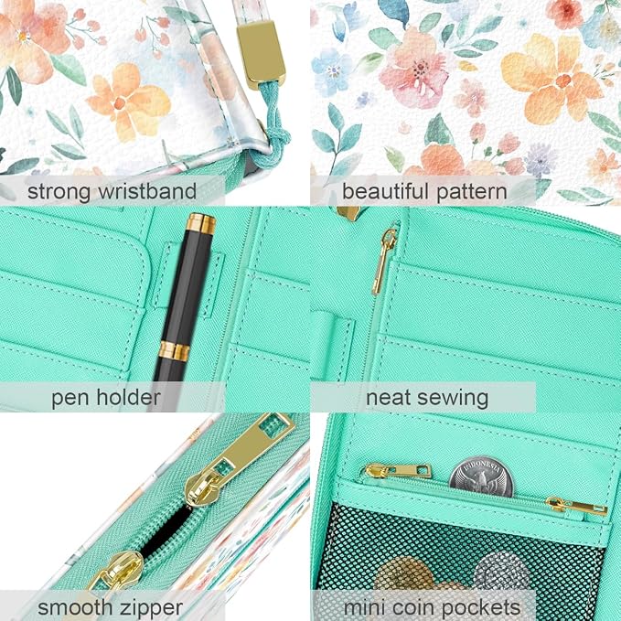 Family Passport Holder Wallet RFID Blocking Document Organizer PU Leather - Image 4