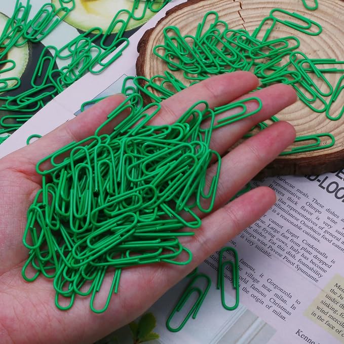 200 Pack Green Paper Clips Small Paper Clips, 1.1 Inch / 28mm Metal Paper Clips - Image 5