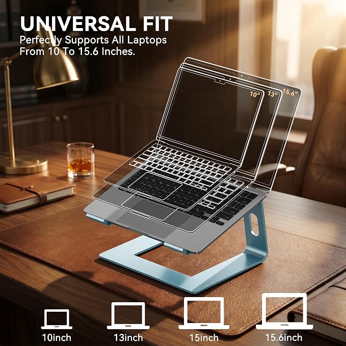 SOUNDANCE Laptop Stand, Aluminum Computer Riser, Ergonomic Laptops Elevator - Image 5