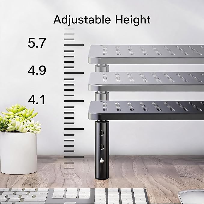 HUANUO Monitor Stand for Desk, Computer Monitor Stand Height Adjustable - Image 4