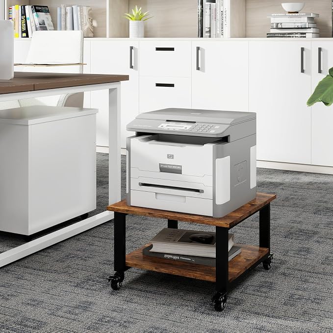 Natwind 2 Tier Laser Printer Stand, Retro | Large Printer Table Copier Stand - Image 8