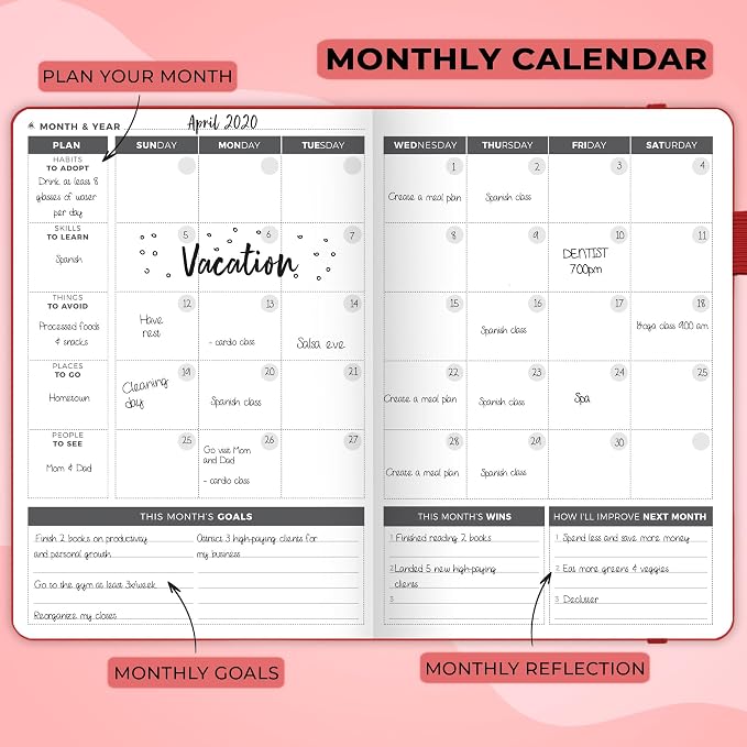 Clever Fox Planner – Undated Weekly & Monthly Planner - Image 4