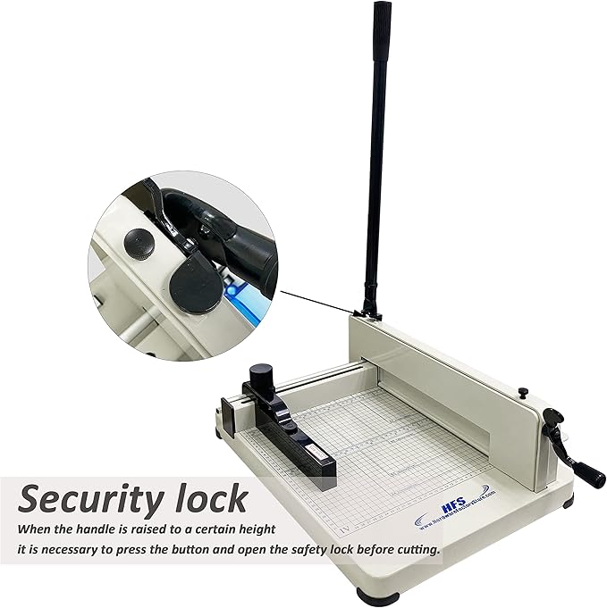 HFS(R) Heavy Duty Guillotine Paper Cutter 400 Sheet Capacity | Solid Steel Construction (A4-12'' Paper Cutter)-DeskLoop Office