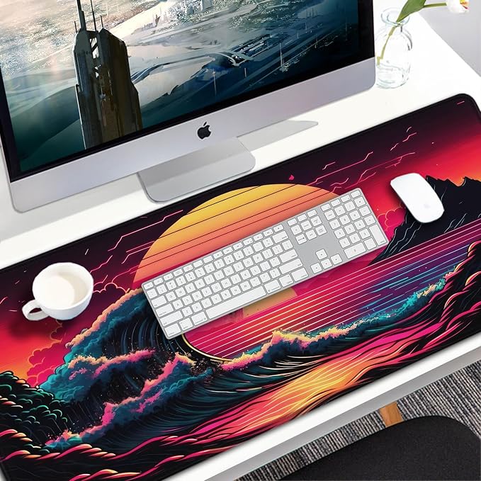 Mouse Pad, 31.5x15.7 inch Large Extended Computer Keyboard Mouse Mat, Water - Image 7