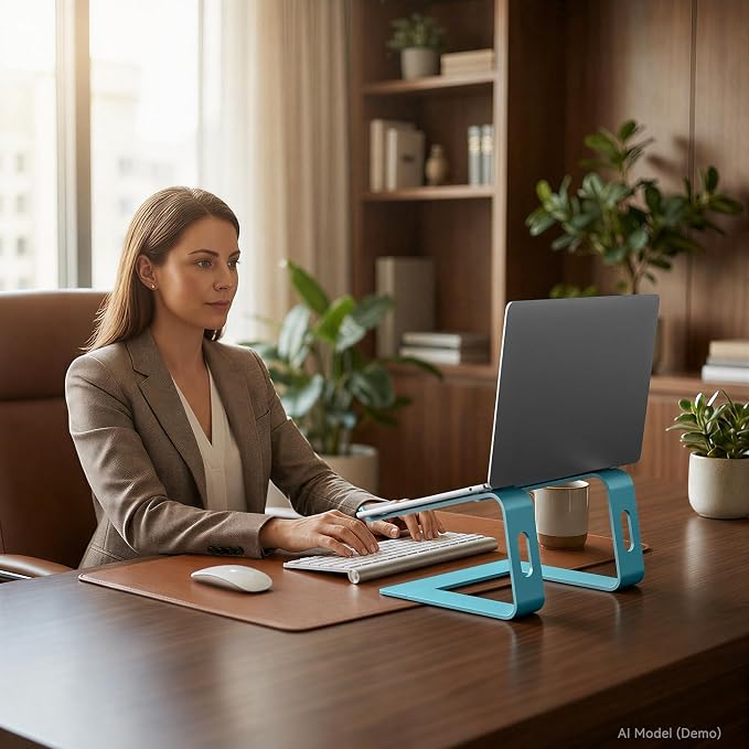 SOUNDANCE Laptop Stand, Aluminum Computer Riser, Ergonomic Laptops Elevator - Image 7