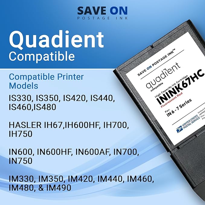 Save On Postage Ink Compatible ININK67HC Quadient Neopost Compatible Ink Cartridge - High Capacity for in Series 600/700/750 Mailing Machine Bases-DeskLoop Office