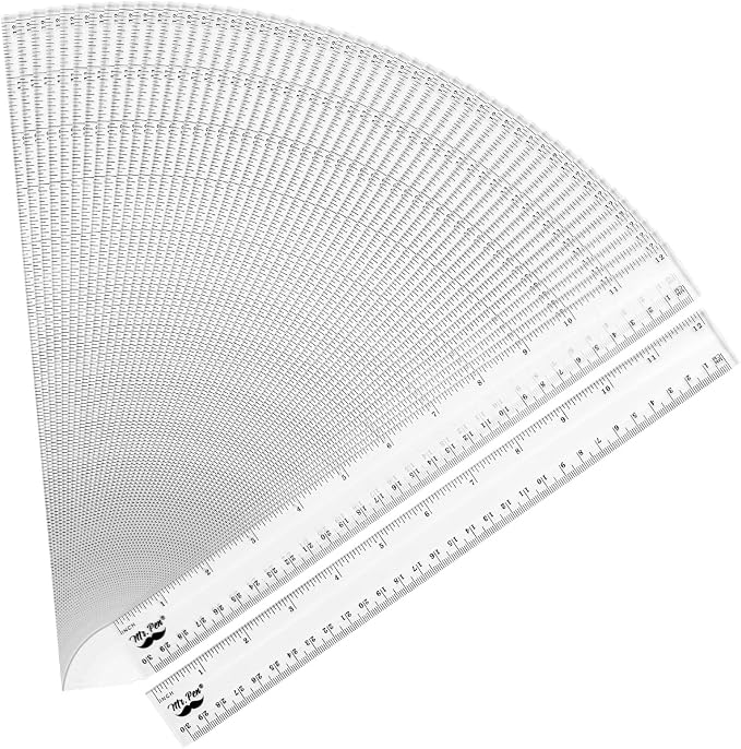 Mr. Pen- Bulk Plastic Rulers, 12 Inch, 50 Pack, Easy-to-Read Markings | by MrPen