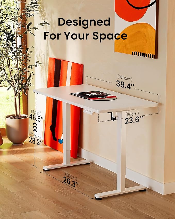Ergear Height Adjustable Electric Standing Desk, 40 x 24 Inches Sit Stand up - Image 3