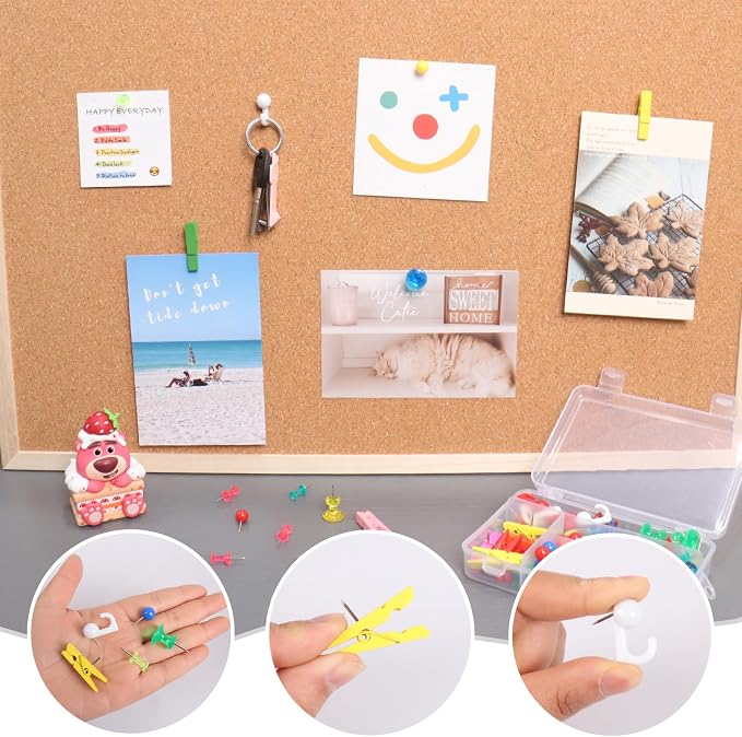 Push Pins Set, 5 Types Pushpins Thumbtacks - Image 3